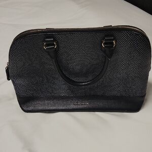 Cole Haan Textured Black and Gray Satchel